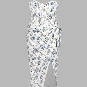 Cider Floral Corset Midi Dress Curve & Plus